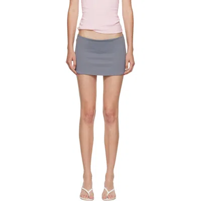 Guizio Gray Micro Stretch Miniskirt In Blue