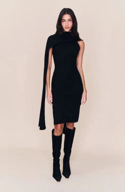 Guizio Hooded Knit Dress In Black