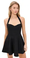 Guizio Black Juliette Halter Minidress In Black