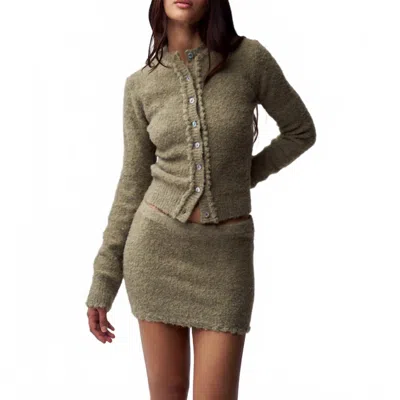 Guizio Knit Mini Skirt In Sage Green
