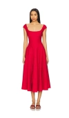 Guizio Red Leila Midi Dress In Red Love