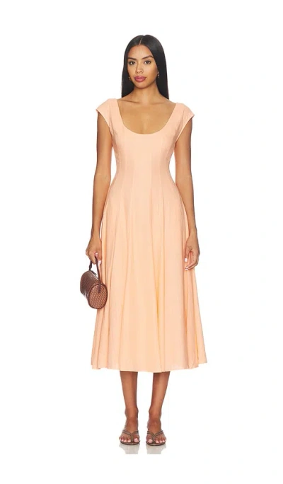 Guizio Leila Linen Dress In Brown