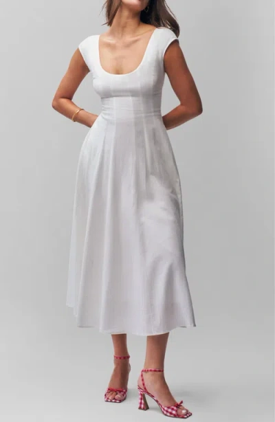Guizio Leila Linen Dress In White