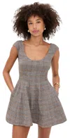 Guizio Leila Tartan Mini Dress Green Multi In Multi