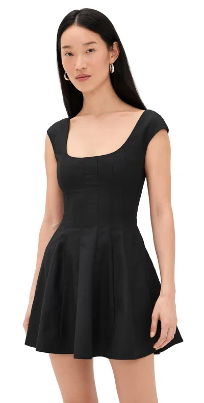 Guizio Leila Twill Mini Dress Black