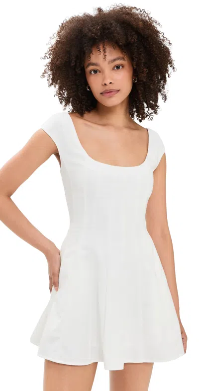 Guizio Leila Twill Mini Dress Ivory In White