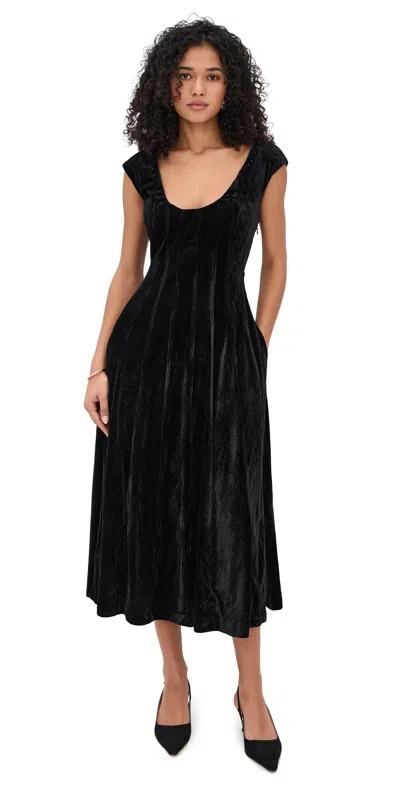 Guizio Leila Velvet Dress Black