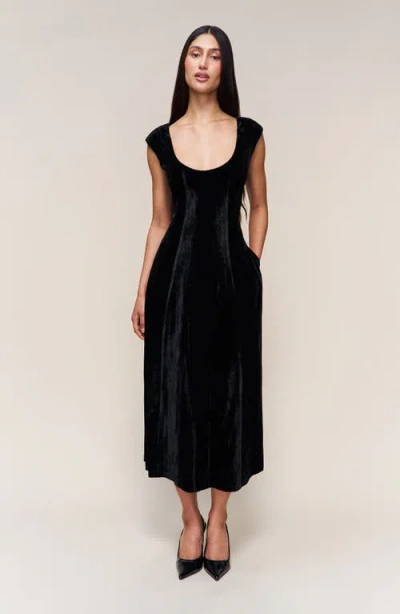 Guizio Leila Velvet Dress In Black