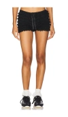 Guizio Black Ruffle Hot Short In 黑色