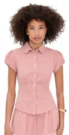 Guizio Liana Gingham Top Red Love In Pink