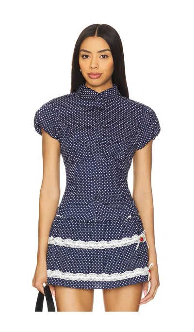 Guizio Liana Top In Navy