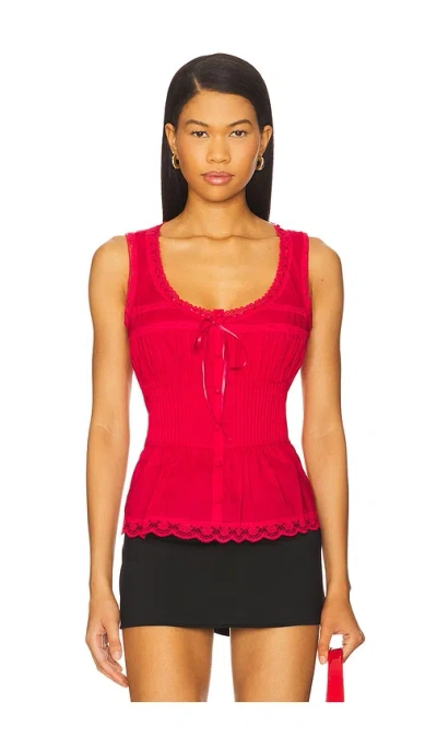 Guizio Lillie Pintuck Top In Red