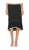 Guizio Black Dainty Midi Skirt In Black