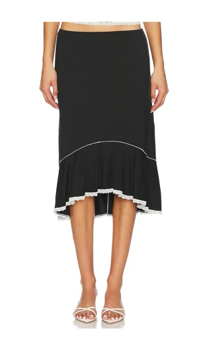 Guizio Black Dainty Midi Skirt