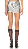 Guizio Low Rise Sequin Skirt In 银色