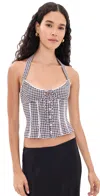 Guizio Marini Gingham Corset Black/white In Multi