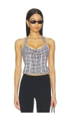 Guizio Marini Gingham Corset Black/white In Black & White