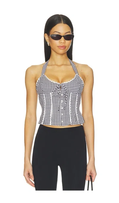GUIZIO MARINI GINGHAM CORSET TOP