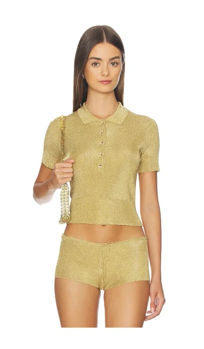 Guizio Mateo Polo Top In Gold