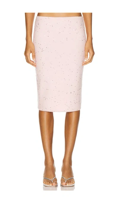 Guizio Miki Sequin Knit Skirt In 芭蕾舞鞋粉