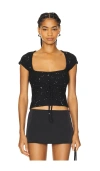 Guizio Miki Sequin Knit Top In 黑色