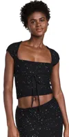 Guizio Miki Sequin Knit Top In Black