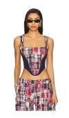 Guizio Mina Patchwork Corset In Multi