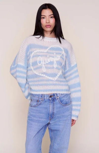 Guizio Mohair Alpaca Blend Heart Sweater In Blue