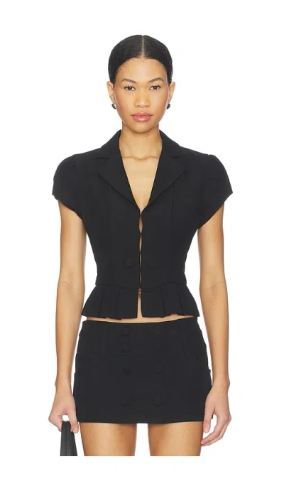 Guizio Mollie Cap Sleeve Blazer In Black
