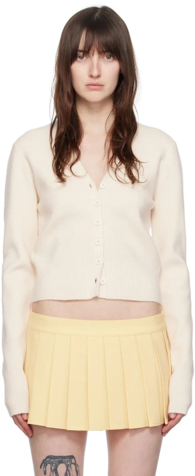 Guizio Off-white Camelie Cardigan In Ivory