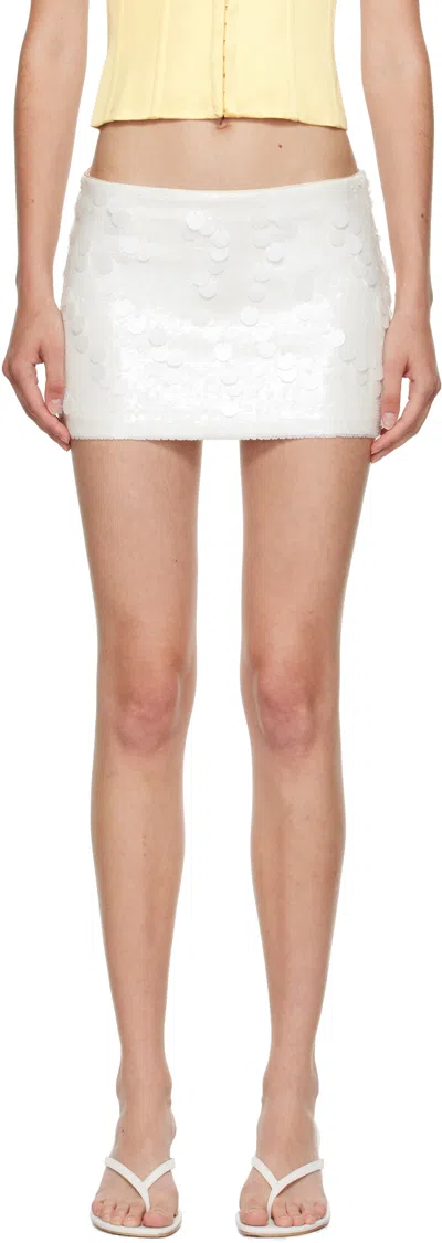 Guizio Off-white Low-rise Paillette Miniskirt
