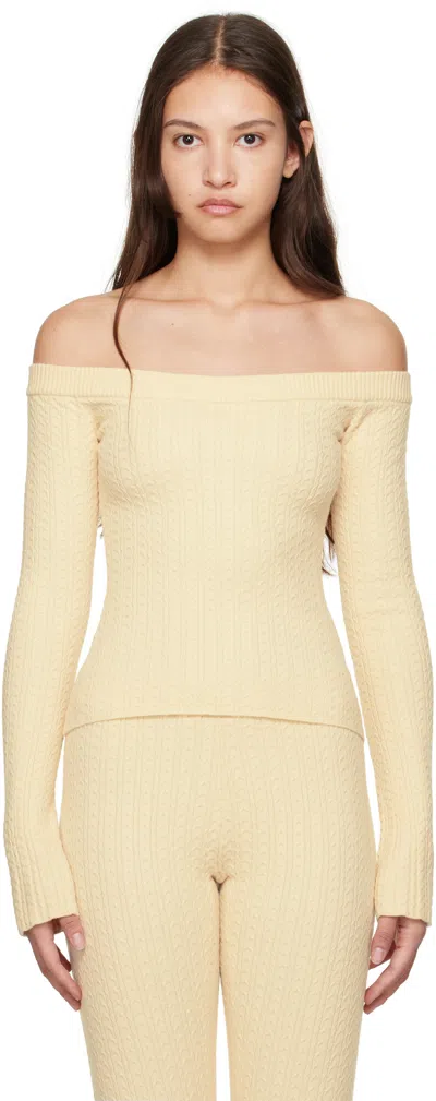 Guizio Off-white Mia Top In Ivory