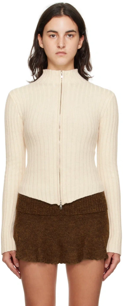Guizio Off-white Nell Cardigan In Cream
