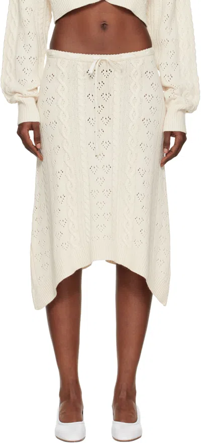 Guizio Off-white Noah Wool Cable Midi Skirt