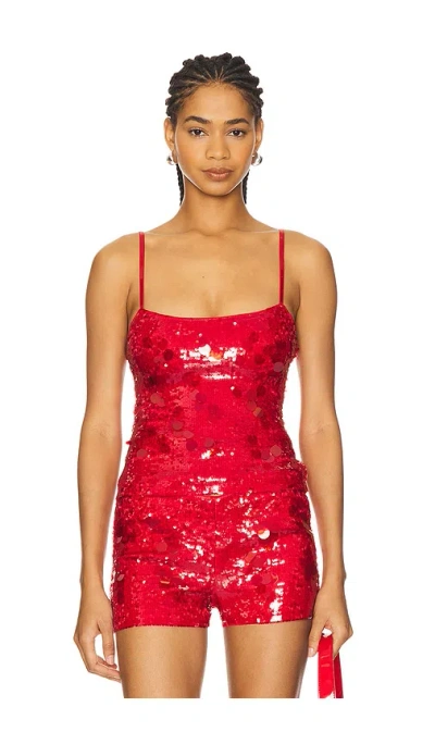 Guizio Paillette Cami In Red