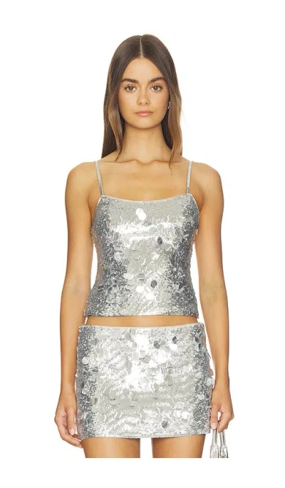 Guizio Paillette Cami In Silver