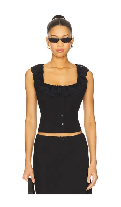 Guizio Paloma Lace Top In Animal Print