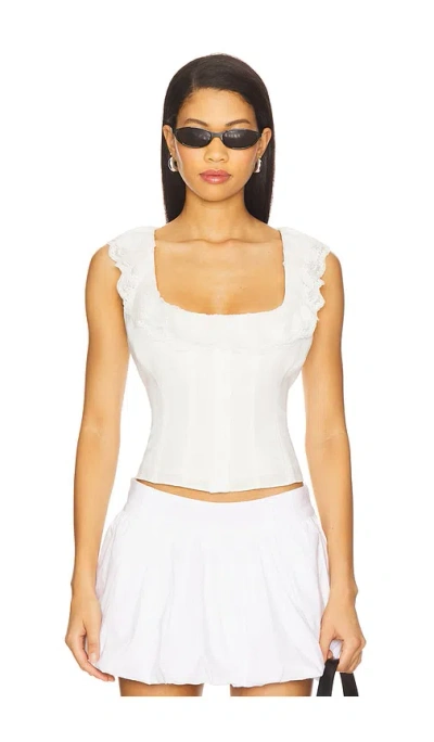 Guizio Paloma Lace Top In White