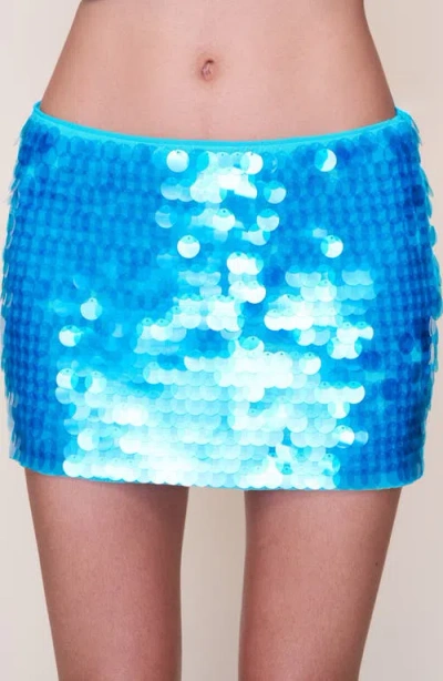 Guizio Paradise Micro Mini Skirt In Blue