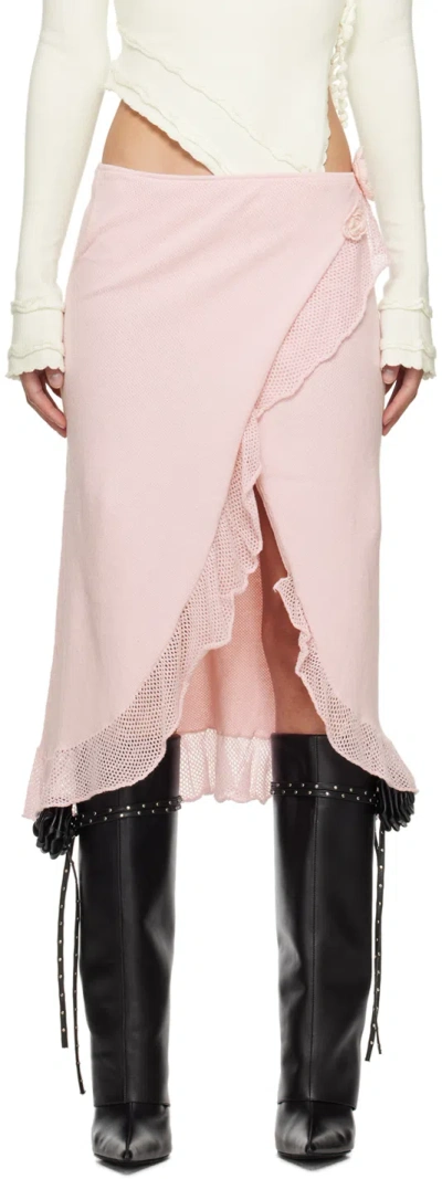 Guizio Pink Bellamar Midi Skirt In Sweet Pink