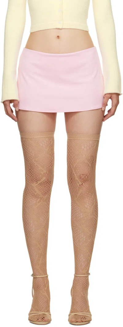 Guizio Pink Micro Miniskirt In Baby Pink