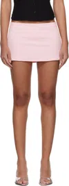 Guizio Pink Micro Stretch Miniskirt In Baby Pink
