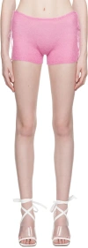 Guizio Pink Side Tie Shorts In Azalea