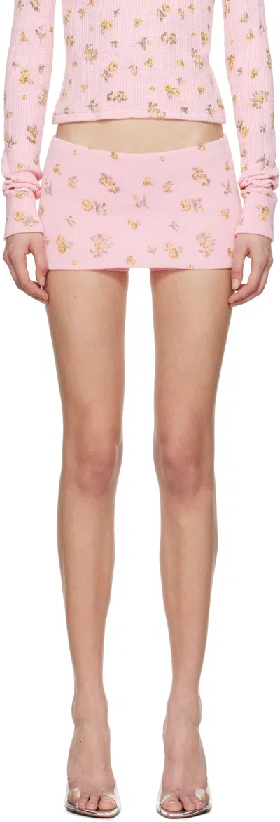 Guizio Pink Thermal Skort In Baby Pink