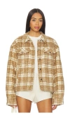 Guizio Quilted Plaid Jacket In Brown