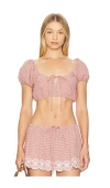 Guizio Ravello Gingham Top In Pink