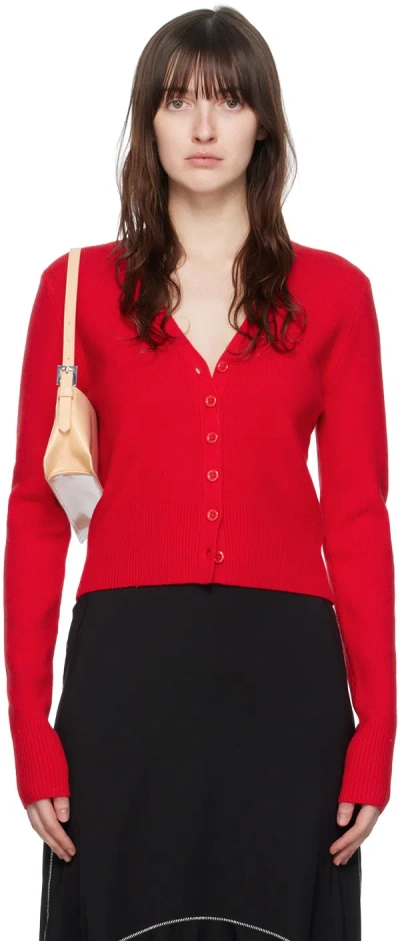 Guizio Camelie Cardigan Top In Poppy