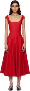 Guizio Red Leila Midi Dress In Red