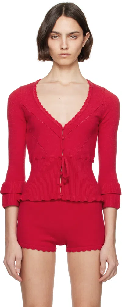 Guizio Red Mathilde Cardigan