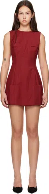 Guizio Red Rowan Minidress In Deep Red